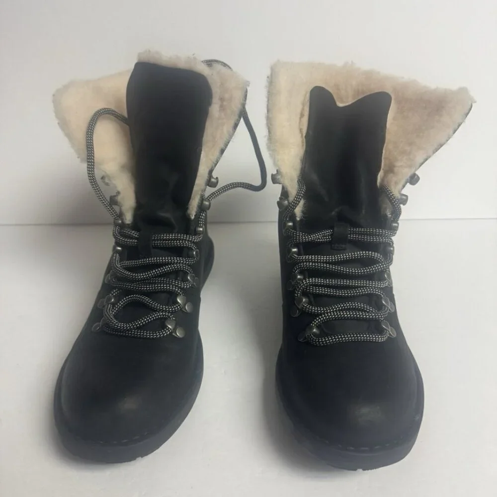 Born Women's Blaine Shearling Winter Bootie Black Size 6.5 M